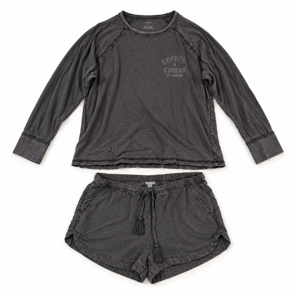 Aerie Coffee By Day Cocoa By Night Lounge Set Charcoal Grey Small